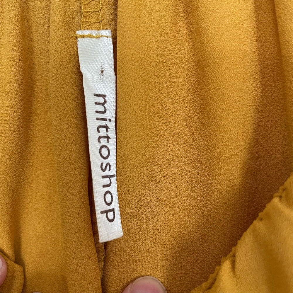 Mittoshop: Mustard Off the Shoulder Ruffle blouse - Picture 3 of 7